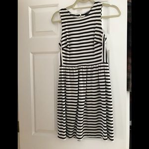 Madewell Black and White Striped Dress
